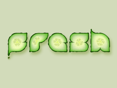 Fresh cucumber food illustrator typography vector