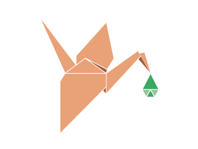 Birth Center birth branding logo origami vector