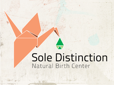 Sole Distinction - Natural Birth Center birth branding crane logo origami vector