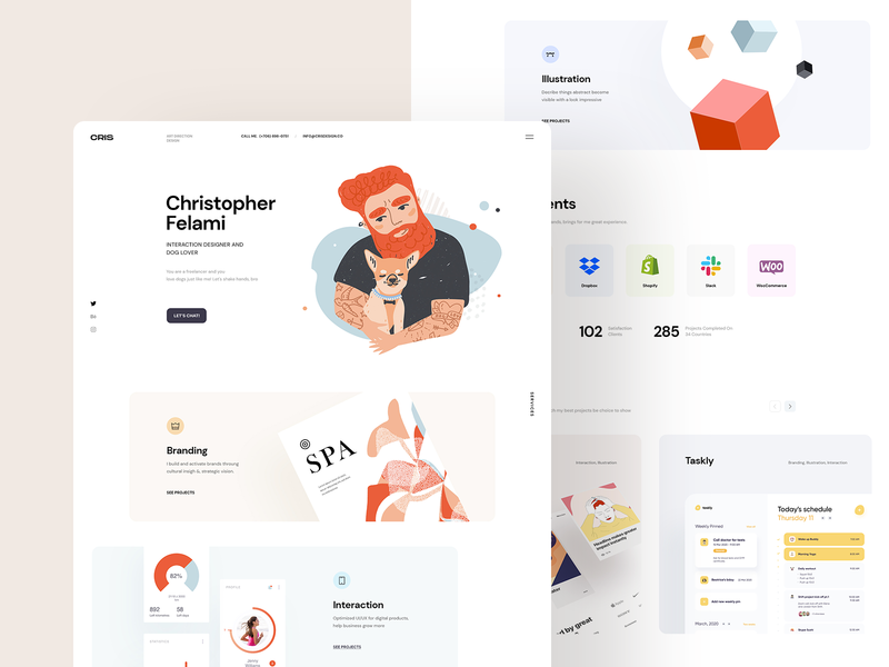 Cris | Freelancer Portfolio app ui branding creative freelancer illustration personal logo portfolio ui website