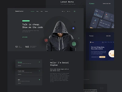 DS - Personal Developer Portfolio code coder dark dark ui develop developer personal portfolio theme