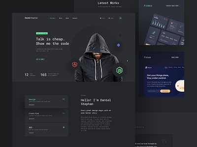 DS - Personal Developer Portfolio code coder dark dark ui develop developer personal portfolio theme