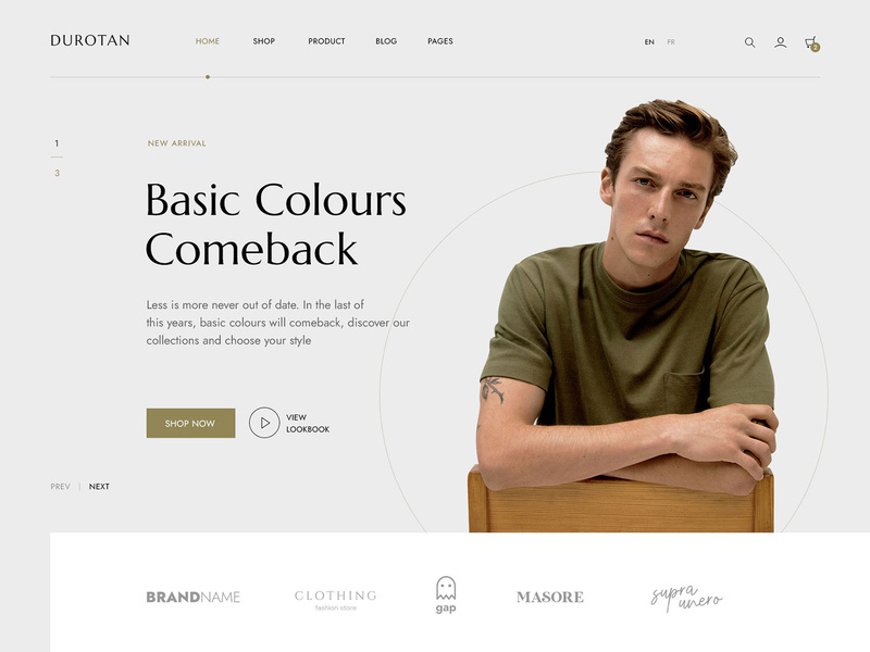 Durotan - Minimalist eCommerce Site banner slider ui store shop ecommerce clothing fashion minimalist minimal