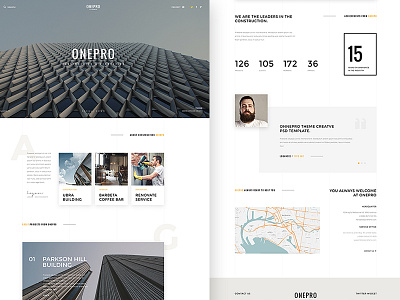 Onepro Construction Homepage architect building construction creative site unique