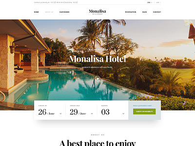 Monalisa Hotel Site booking hotel reservation resort room site theme