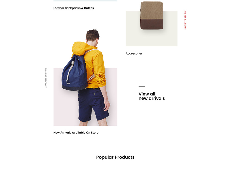 Backpack Store Site Concept by Logan Cee on Dribbble