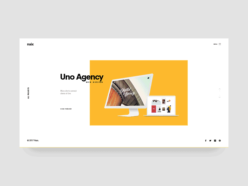 Naix Slider Vertical Concept agency clean freelancer gif minimal naix portfolio site slider studio web