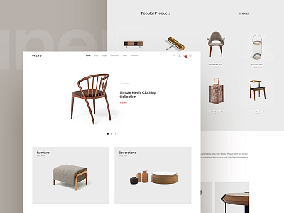 Unero - Simple Homepage envato furniture interior minimal shop simple template theme web