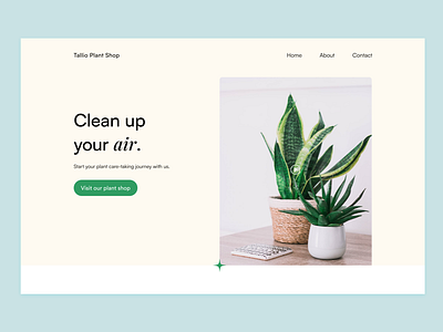 Tallio Plant Shop - Hero Section branding design product design ui ux