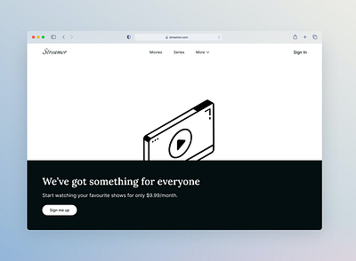 Streamer - your favourite shows for only $9.99/month. app branding design netflix product design ui ui design ux video web web design