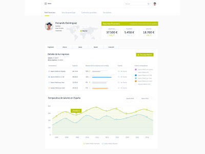 Financial Profile dashboard ui design