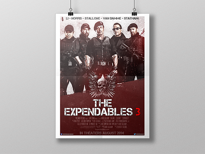 The Expendables 3 Movie Poster action expendables grunge guns movie poster posterdesign red skulls stallone