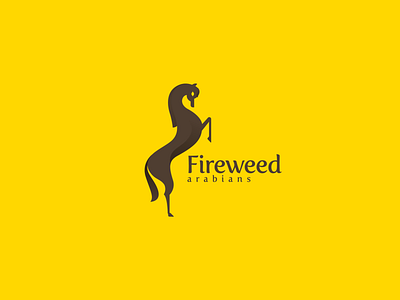 Fireweed Arabians animal branding horse identity logo mark symbol