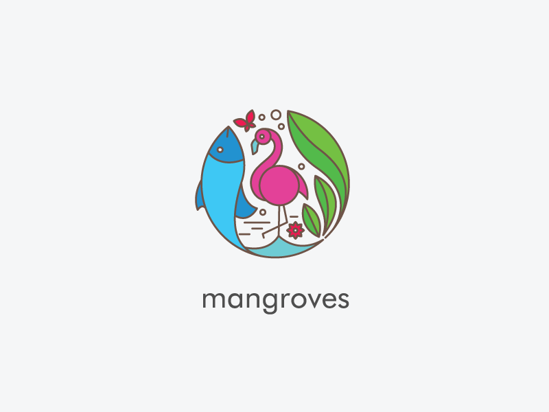 Mangrove Ecosystem logo branding ecosystem identity logo mangroves mark symbol