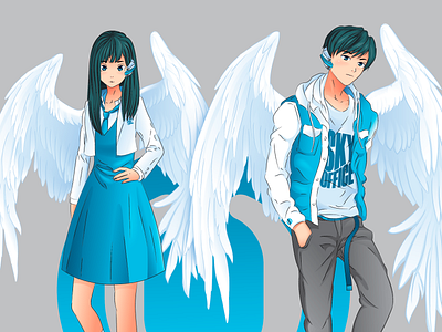 Sky Angels 2d art illustration