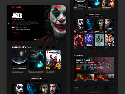Movie streaming cinema design homepage interface movie movie streaming online streaming series stream streaming tv ui ux web website