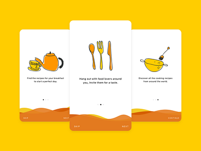 Walkthrough Screens for Kitchen iOS App