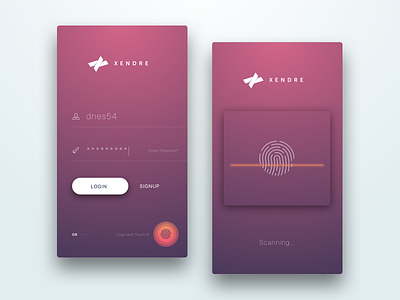 Login Screen with Touch ID app concept design ios login mobile signin signup ui userinterface ux