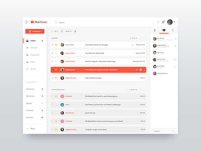 Email Dashboard android app dashboard email ios minimal ui ux web webdesign