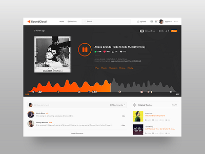 Soundcloud UI android app ios minimal music soundcloud ui ux web webdesign