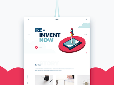 Karya Landing Page design flat illustration isometric type typography ui ux vector web