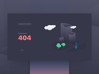 404 Page 404 dark design error gradient graphic illustration ui ux vector web website