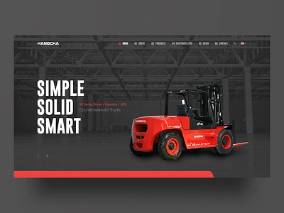 Hangcha Redesign - A forklift company clean concept design designer designinspiration dribbble minimal redesign ui uidesign userinterface ux uxdesign web webdesign website