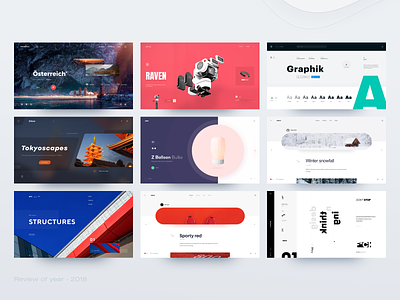 Review Of Year - 2018 clean color concept contrast design header landing minimal type typography ui ux web website