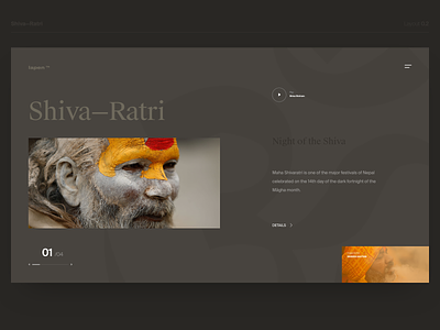 Shiva Ratri - Layout 0.2 clean concept contrast design exploration layout suisse type ui ux web website