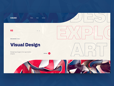 Cauas Web Layout - Visual Designs 3d concept curved lines design digital artwork layout design ui web design visual art website concept