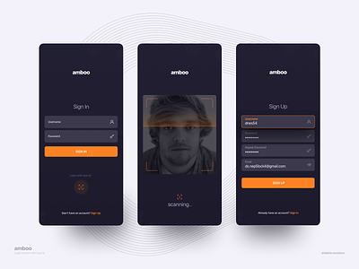Sign in With Face Id / Sign Up android clean ui concept dark mode face id ios minimal mobile mobile app mobile app design mobile design product design sign in sign up ui uiux