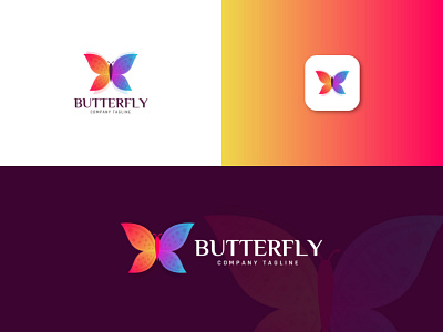 Butterfly Logo Design Templte app branding design icon illustration logo typography ui ux vector web