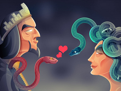 In Love charachter design design illustration medusa mythology zahhak