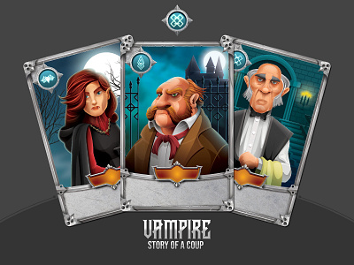 Vampire Board Game Character Cards board game character design design game illustration