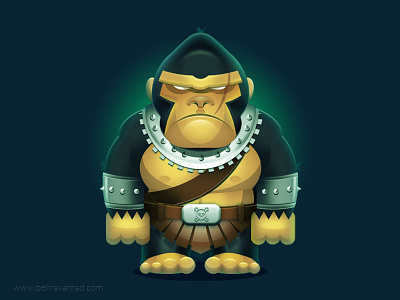 The Fighter fighter gorilla illustration knight