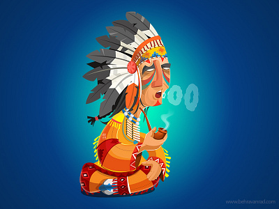 RED 2 illustation indian native american red