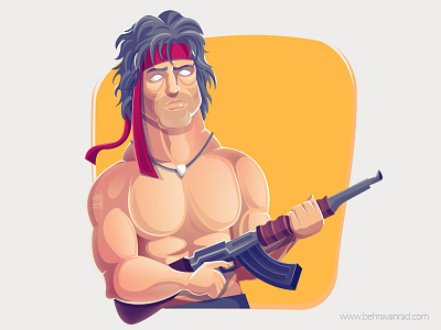 Rambo character design cinema fan art first blood illustration rambo sylvester stallone