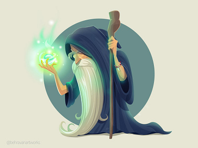 magic character design illustration magic wizard
