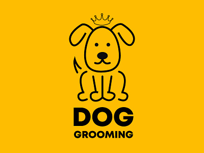 Dog Grooming 3D and 2D logo design