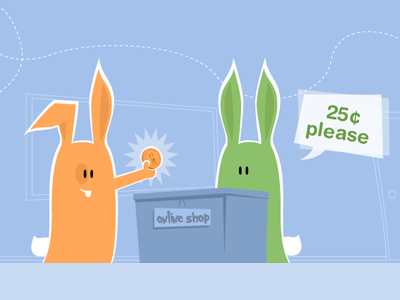 Rabbits shopping currency illustration illustrator onlineshop rabbit website