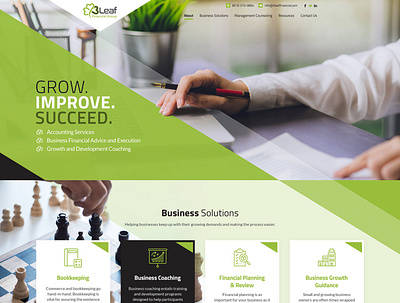 Leaf Financial Group website adobe illustrator adobe photoshop branding creative css de design graphic design html icon leaf logo modern psd ui ux vector web layout website wordpress