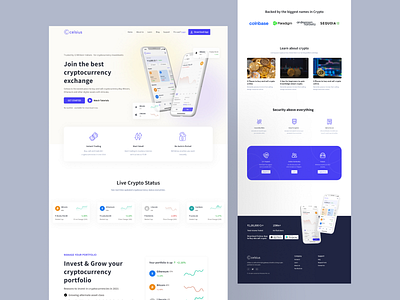 Celsius - Cryptocurrency Website crypto cryptocurrency landing ui uidesign userexperience userinterface ux website