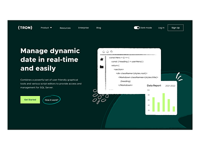 Real-time data manager tool landing page first fold concept animation branding design graphic design illustration logo mobi motion graphics ui uidesign user inteface userexperience userinterface ux