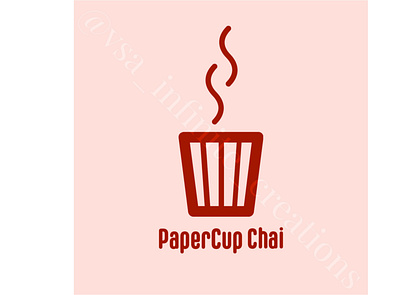 Paper Cup Chai branding design flat illustration logo minimal typography vector