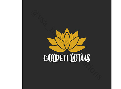 Golden Lotus branding design flat illustration logo minimal typography vector