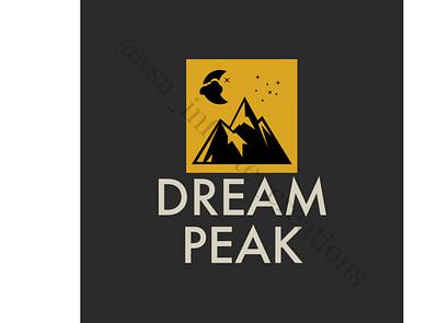 Dream Peak branding design flat illustration logo minimal typography vector