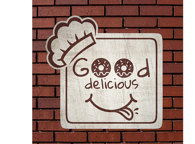 Good Delicious branding design flat illustration logo minimal typography vector