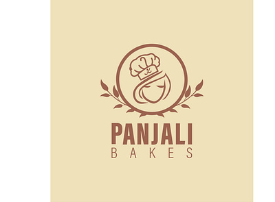 Panjali Bakes branding design flat illustration logo minimal typography vector