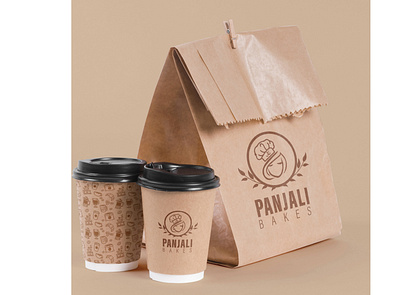 Panjali Bakes Packaging design branding design flat illustration logo minimal packaging typography vector