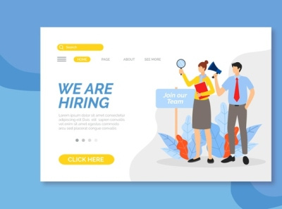 We Are Hiring Mockup branding design logo ui vector web website